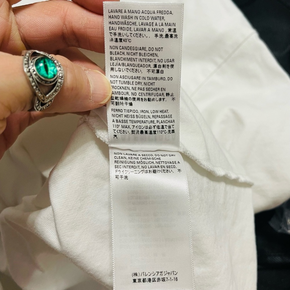 EUC Unisex Balenciaga BB Logo Embroidered Oversized Jersey Tee 100% Cotton White - Picture 12 of 13